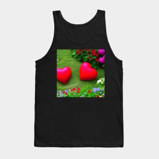 Valentine Wall Art - Together in the garden of love - Unique Valentine Fantasy Planet Landsape - Photo print, canvas, artboard print, Canvas Print and T shirt Tank Top